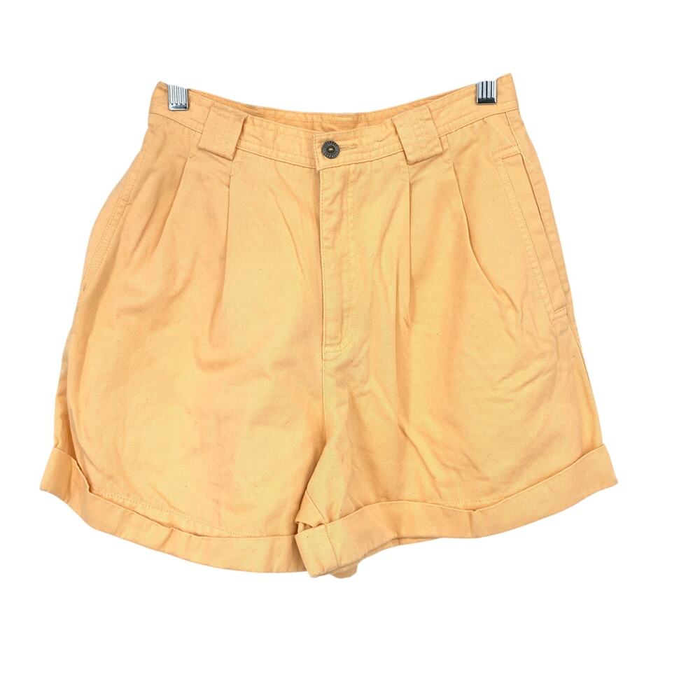 Vintage 90s Lizsport Pleated Chino Shorts Womens Sz 25" Light Orange Peach
